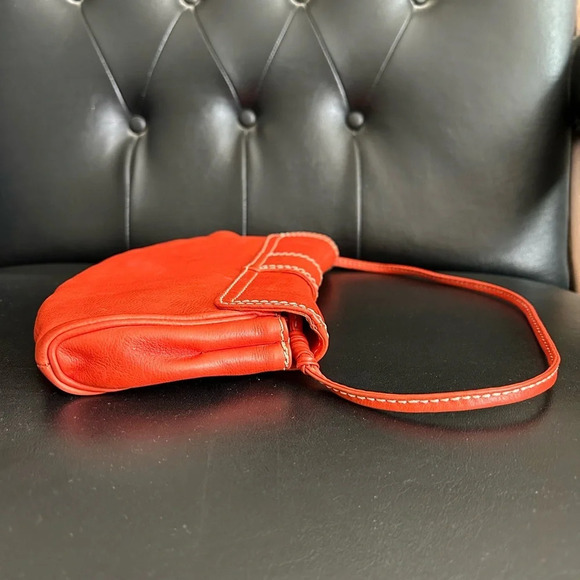 Celine Shoulder Mini Bag Baguette Orange Leather Made in Italy - Picture 5 of 16